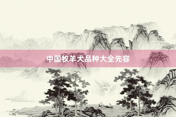 中国牧羊犬品种大全先容